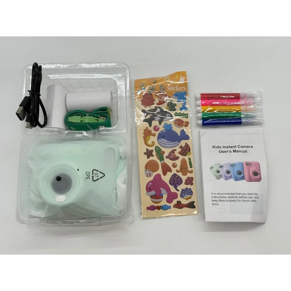 DIY Instant Digital SD Card‎ Camera Kids Photography Green Thermal Printing New